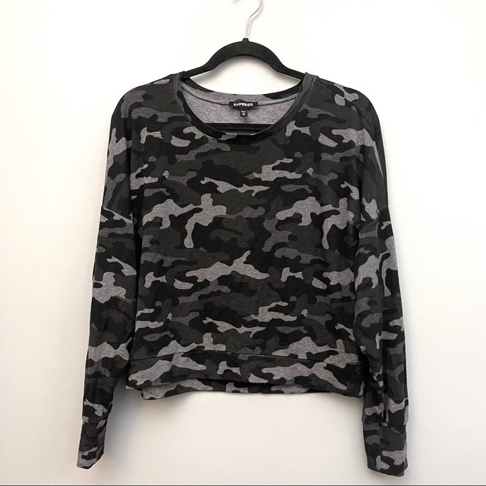 Camouflage Charcoal Grey Top